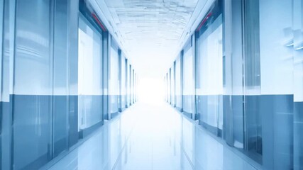 Poster - Future building corridor, modern building in the future