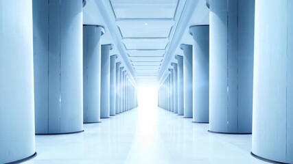 Poster - Future building corridor, modern building in the future