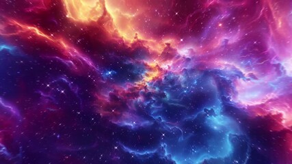 Wall Mural - an epic flight into deep space to beautiful colored nebulae