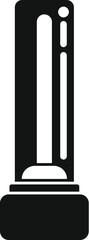 Poster - black glyph icon representing an architectural column, symbolizing strength, support and classical e