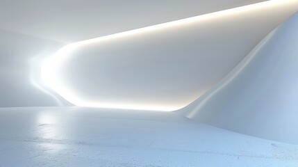 Poster - minimalist empty room interior design with indirect lighting