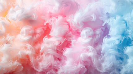 Wall Mural - Abstract colorful smoke background featuring a blend of pastel shades with dreamy, fluid textures creating a soft and ethereal visual effect.