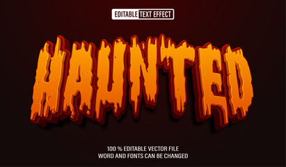 Poster - editable 3d text style effect - haunted halloween text effect template