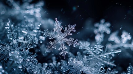 Wall Mural - snowflake texture macro