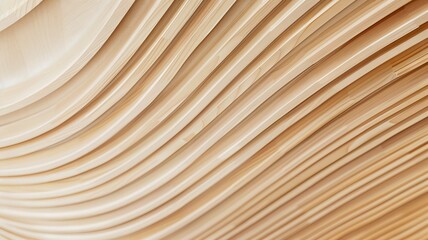 Poster - abstract background wallpaper. curved textured surface of an organic, light brown wood grain with ve