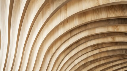 Poster - abstract background wallpaper. curved textured surface of an organic, light brown wood grain with ve