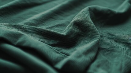 Poster - Abstract background wallpaper. Dark green fabric, with texture and softness against an isolated background. Folds in the fabric or subtle wrinkles to emphasize its quality material.