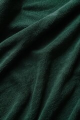 Poster - Abstract background wallpaper. Dark green fabric, with texture and softness against an isolated background. Folds in the fabric or subtle wrinkles to emphasize its quality material.