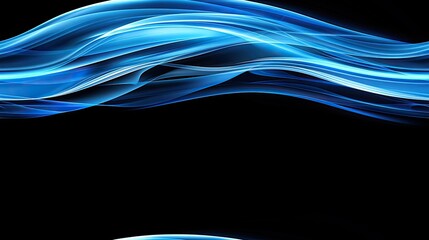 Poster - Abstract blue, white, and orange lines are set against a dark background. The lines appear to be waving, creating a sense of motion SEAMLESS PATTERN