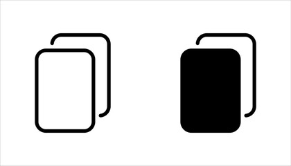 Copy or duplicate file icon set. In line style design for website design, app, UI. vector illustration on white background.