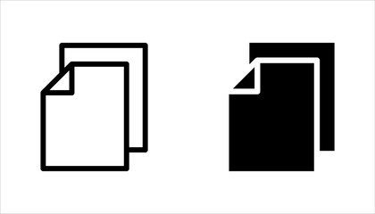 Copy or duplicate file icon set. In line style design for website design, app, UI. vector illustration on white background.