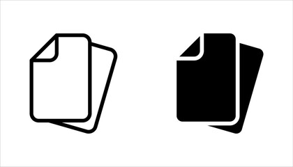 Copy or duplicate file icon set. In line style design for website design, app, UI. vector illustration on white background.