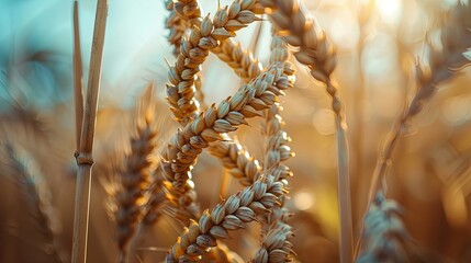 close-up of DNA helix of wheat. Selective focus