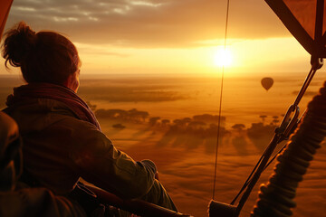 Poster - Solo adventurer watching sunset