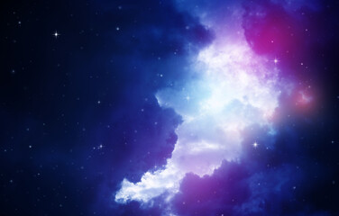 Wall Mural - night purple sky with stars.