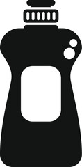 Poster - black plastic detergent bottle with blank label for your mockup design