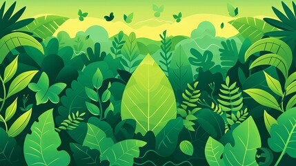 Wall Mural - A green leaf.