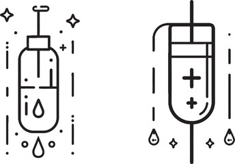 Poster - Medical equipment sign. Drop counter ribbon outline line icon. Loop curve pattern.