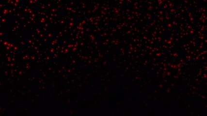 Poster - Red watercolor spray .Red bright paint particles on black background. Abstract festive panoramic illustration