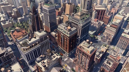 Aufkleber - Breathtaking Cityscape Showcasing Iconic Towers and Bustling Urban Activity