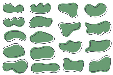 Poster - irregular organic blobs set. abstract vector round liquid forms on white background. random fluid bu