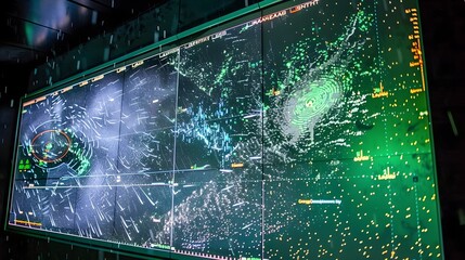Aufkleber - Detailed Rainfall Radar Display Showing Weather Patterns and Precipitation Levels
