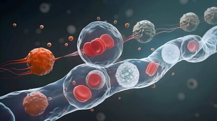 Poster - Detailed of the Stem Cell Differentiation Process in Life Sciences
