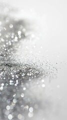 Canvas Print - Small amount of white light sparkle particles, Barely visible, pure white background