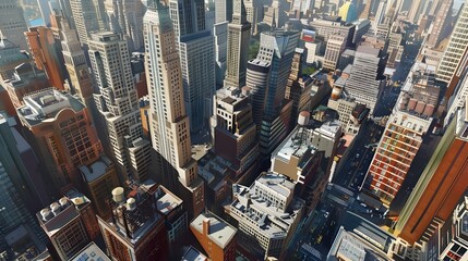 Aufkleber - Iconic Urban Skylines Showcasing Towering Skyscrapers and Bustling City Streets