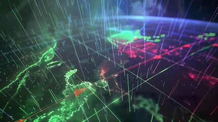Leinwandbilder - Rainfall Radar Display Showing Precipitation Patterns on Meteorological Dashboard