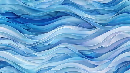 Poster - Soft, undulating waves blend in varying shades of blue, evoking a tranquil and soothing maritime ambiance