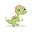 © Tatiana - Cute baby dinosaur on white background. Design for greeting cards, invitations, printing on clothes. Flat style illustration