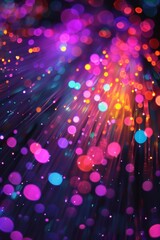 Poster - Intricate network of fiber-optic cables, glowing with vibrant colors, carrying the lifeblood of the cloud