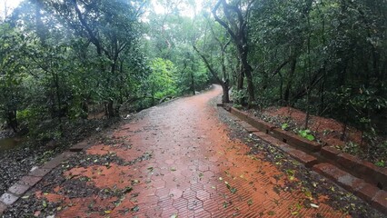 Wall Mural - Idyllic hiking route in Matheran hill station, showcasing the beauty of the surrounding nature