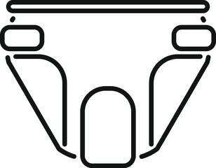 Sticker - Simple black line style adult diaper icon representing incontinence problems