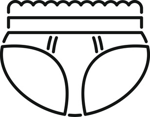 Poster - simple line icon of woman underwear representing lingerie and lace, a symbol for femininity and garm