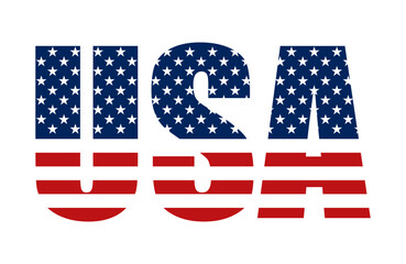 Wall Mural - USA flag text