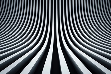 Poster - Abstract black and white image featuring smooth, flowing lines that create a sense of depth and motion.
