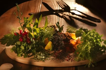 Indian spices and herbs in an enormous set, isolated on a black backdrop. Vibrant seasoning to add spice to food

