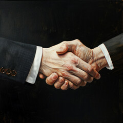 two young businessman shaking hands