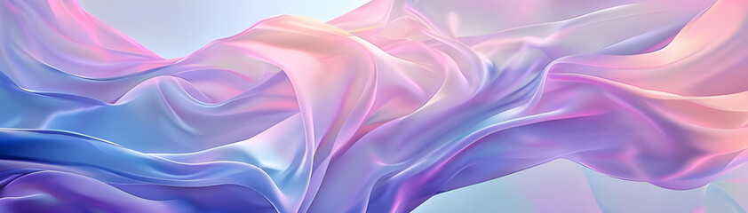 Poster - An abstract image with soft pastel colors forming flowing shapes, creating a dreamy and soothing background.