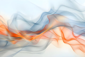Poster - Elegant and soft flowing colorful smoke patterns creating a mesmerizing and tranquil abstract art piece on a light background.