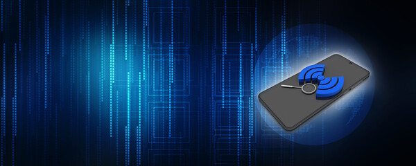 Poster - 3d illustration Transmitter mobile WiFi
