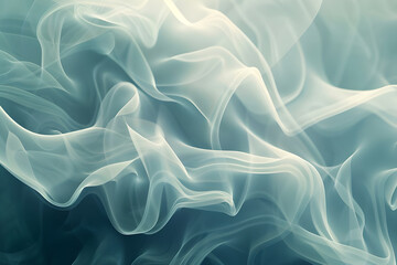 Poster - A mesmerizing abstract art piece featuring flowing smoke patterns in serene grey tones, creating a tranquil and fluid visual effect.