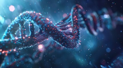 DNA double helix genetic material. Gene sequencing abstract design. Floating in space background, .science, abstract, biology, biotechnology, molecular, health, genetic