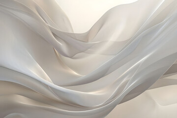 Poster - A mesmerizing abstract art piece featuring flowing smoke patterns in serene grey tones, creating a tranquil and fluid visual effect.