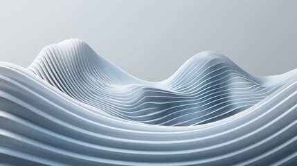 Soft wavy pattern created by smooth lines on abstract white background