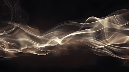Poster - Ethereal light waves create an abstract, flowing pattern against a dark background, evoking a sense of mystery and tranquility.