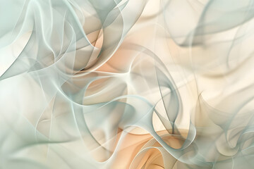 Poster - Soft pastel abstract fluid waves in gentle hues of beige and pink, creating a serene and calming visual effect.