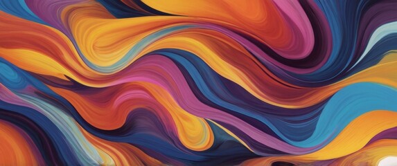 Aufkleber - Vibrant Abstract Brush Stroke Ribbon